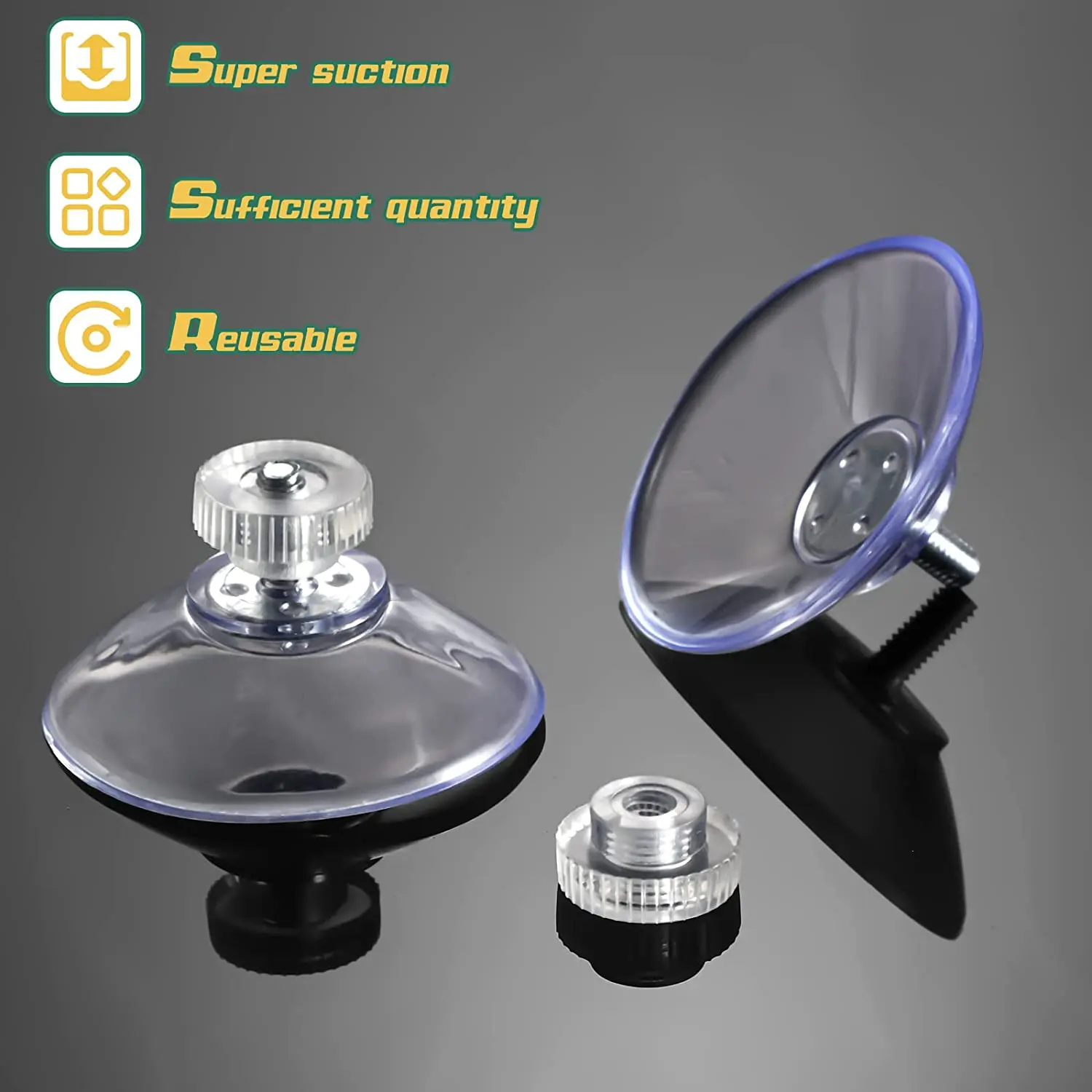5Pcs 32/41/53mm Glass Sucker Wall Hanger Suction Pads with Thread M4 Clear Screw Hooks Suction Cup Toothbrush Holder for Window