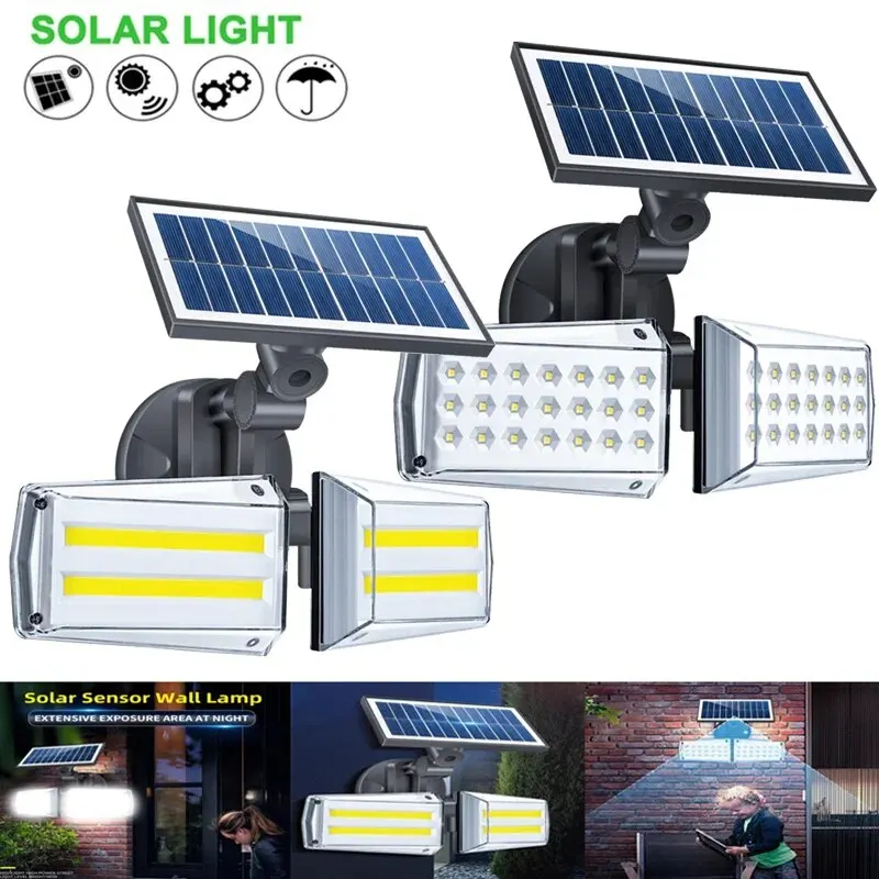 

42LED/80COB Solar Wall Light Outdoor Waterproof Solar Lights PIR Motion Sensor Street Lamp Floodlight Security Induction Lamp