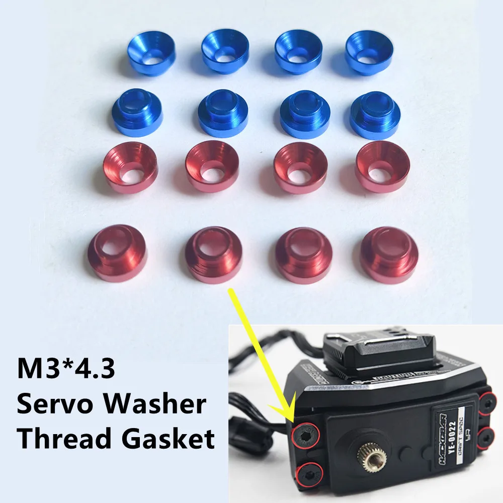 16 stücke M3 Servo Unterlegscheibe Spacer Dichtung Set Für RC Auto Boot Steerig Getriebe FUTABA SANWA VP-PRO HITEC SAVOX