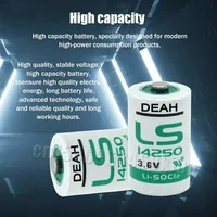 100PCS 100% New LS14250 R6 L14250 14250 1/2AA TL-5902 ER14250 3.6V Lithium Battery For CNC Machine Tools Touch Screen Gas Meter 2
