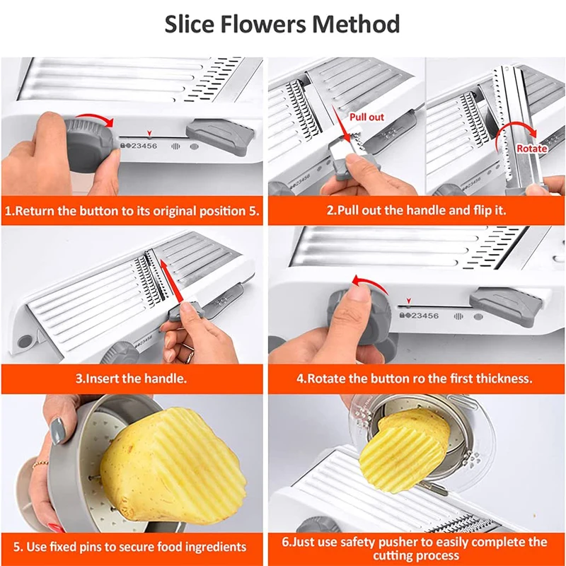 LMETJMA Ultra Sharp Mandoline Slicer Upgraded Vegetable Slicer Kitchen Adjustable Thickness Food Cutter Dicer KC0450 vegetable slicer vegetable cutter food slicer