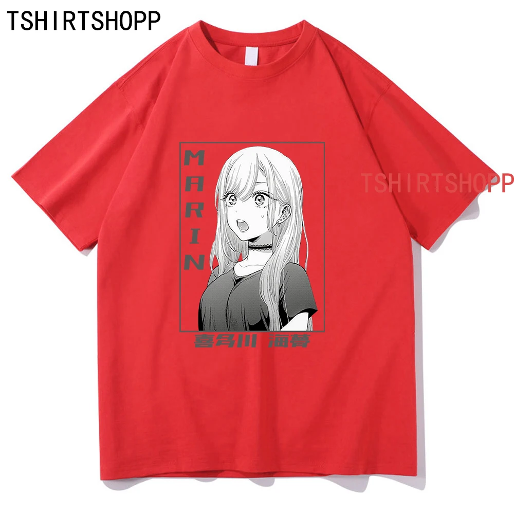 Marin Kitagawa T Shirt Men Harajuku Graphic Cotton Anime My Dress Up Darling T-Shirt Manga Sono Bisque Doll Wa Koi Wo Suru Tees