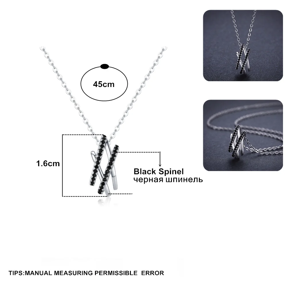 [BLACK AWN] Femme Silver Color Necklaces Pendants Women Jewelry Necklace Bijoux P198