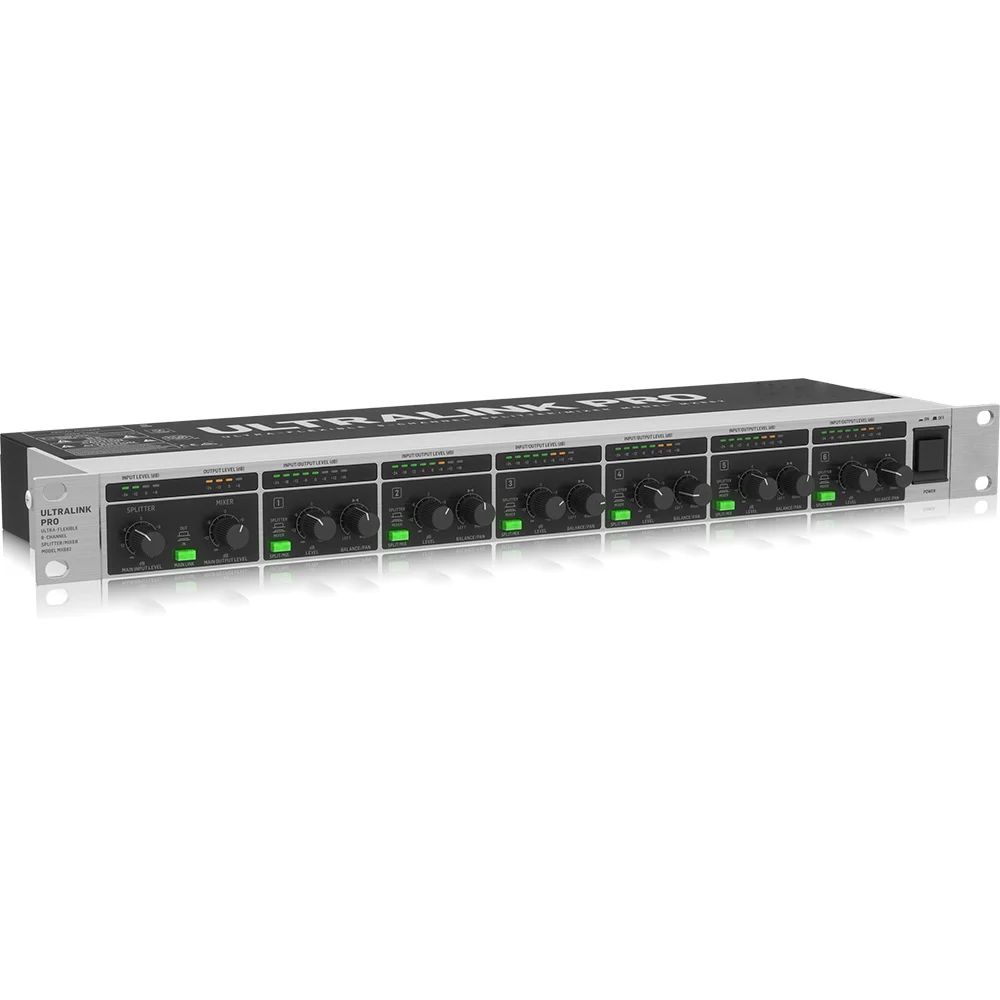 Audio Mixer Behringer Ultralink PRO MX882 Rackmount Mixer V2 Ultra-Flexible 8-Channel Splitter Mixer