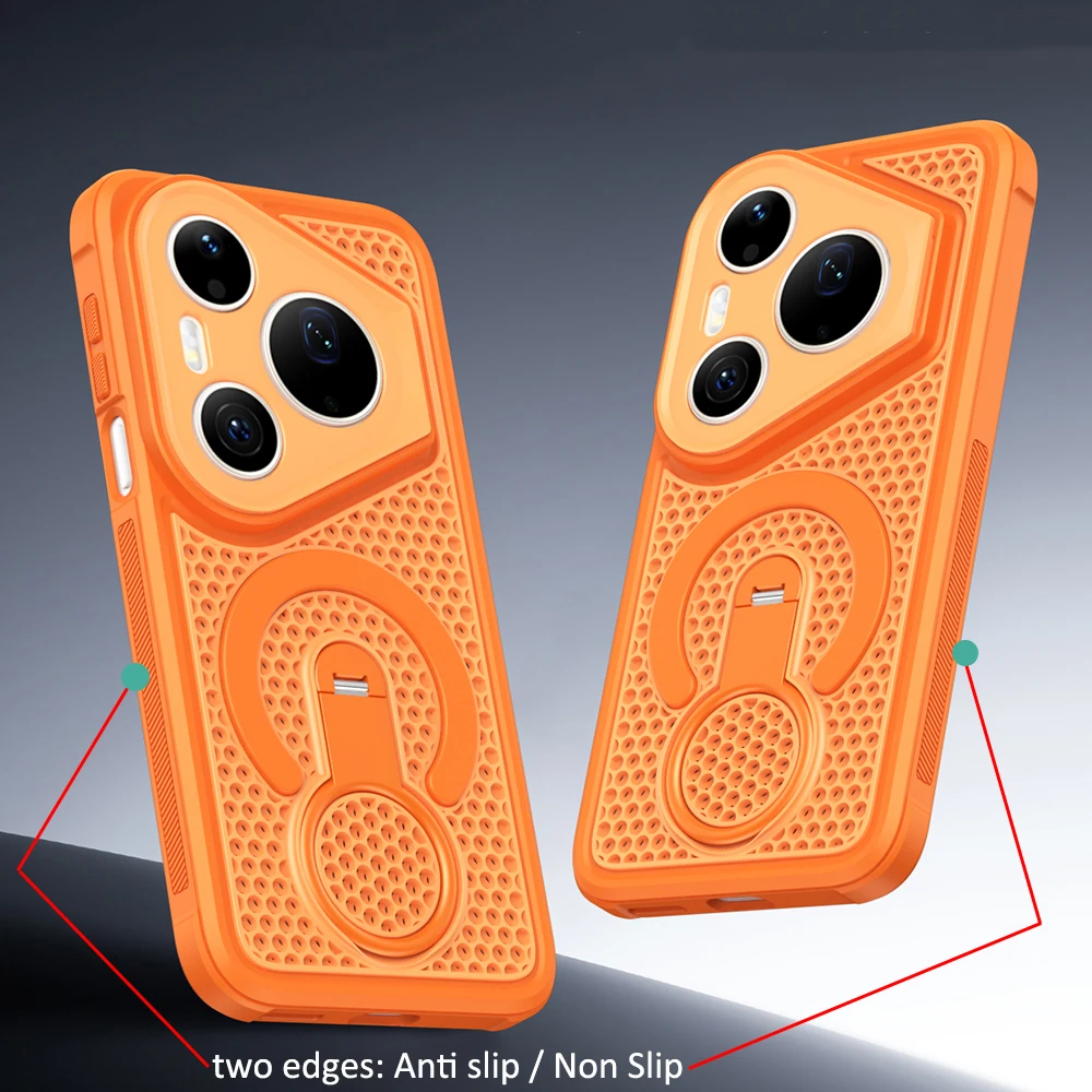 Magnetic Mesh Heat Dissipation Case with 360° Rotating Ring Holder and Magsafe Compatibility