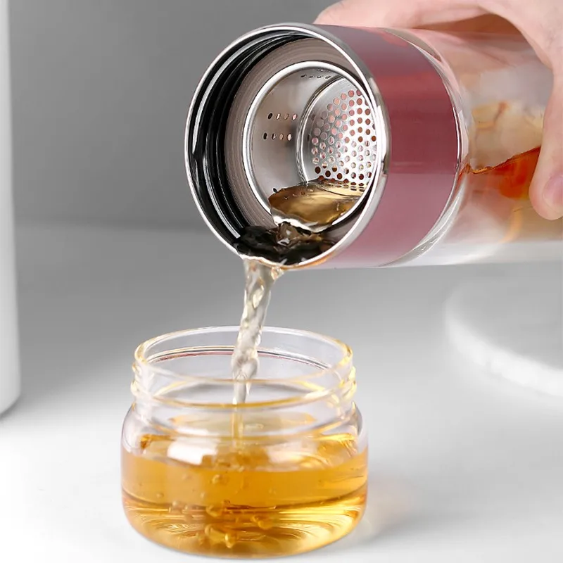 Enhanced Borosilicate Glass Infuser Bottle with Filter