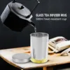 500Ml Travel Heat-Resistant Glass Tea Infuser Mug with Stainless Steel Lid Coffee Cup Tumbler Kitchen Heat-Resistant Large 2
