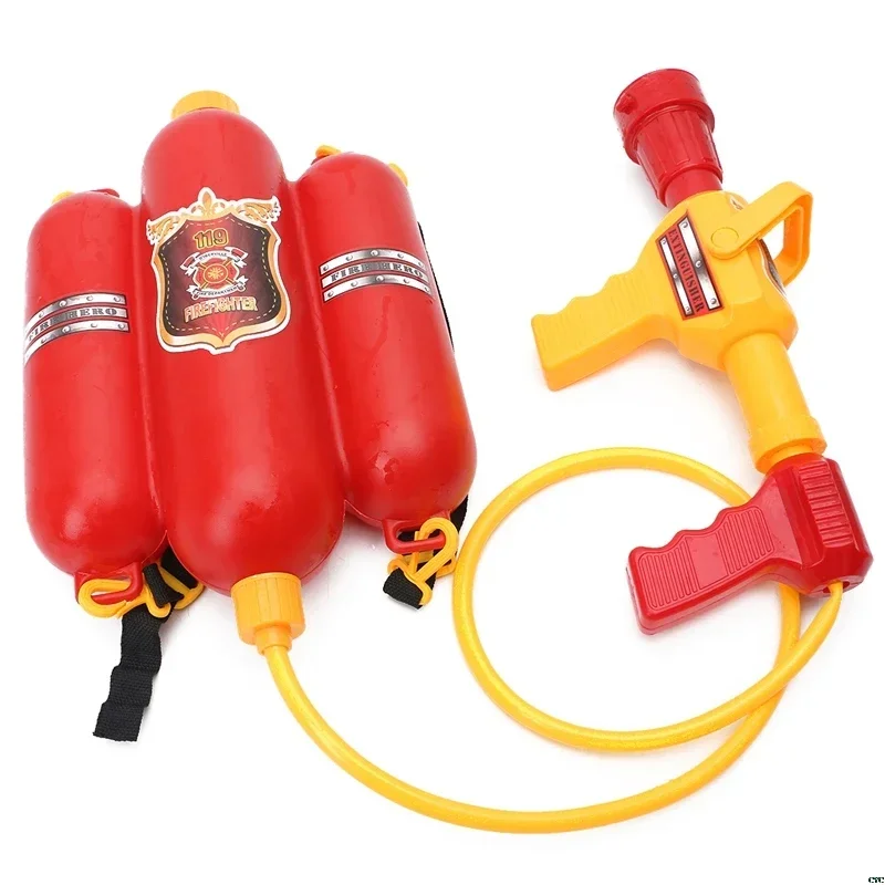 Fireman Role Play Pool Toys Fire Extinguisher Watergun Large Capacity Water Gun Fire Backpack Water Gun Firefighter Toy 3