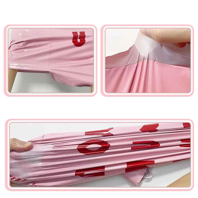 Courier Bag Mailing Bags Express Bag 50Pcs/Lot Opaque PE Plastic Express Envelope Storage Bags Pink Bag Red Color Mailing Bags Self Adhesive Seal Courier Bag