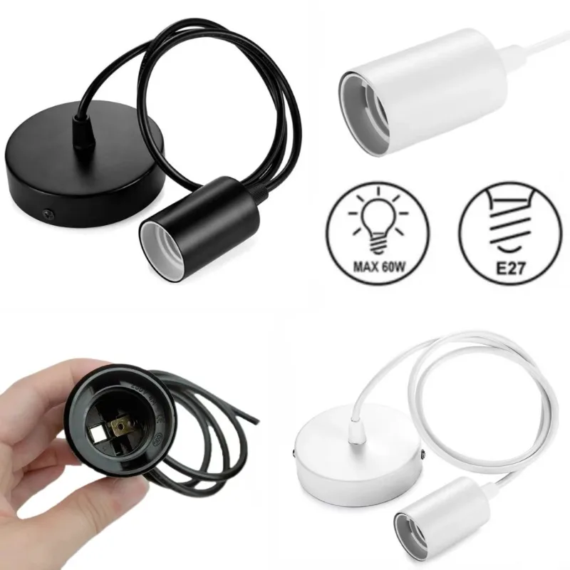 E27 LED Lamp Holder Screw-type Lighting Kit Hanging Light Socket with Line Chandelier Set DIY Retro Hanging Lamp Accessories usb c type c to type c camera cable 3m 5m 8m for cannon eos r rp sony a7m3 r3 a7r4 tethered shooting line camera to computer