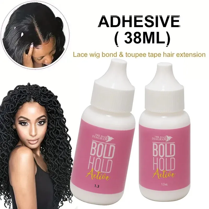 Colla per parrucche in pizzo da 37 g, adesivo impermeabile con formula a base d'acqua. Parrucche delicate e non irritanti, ad asciugatura rapida, proteggono saldamente le parrucche, Lac