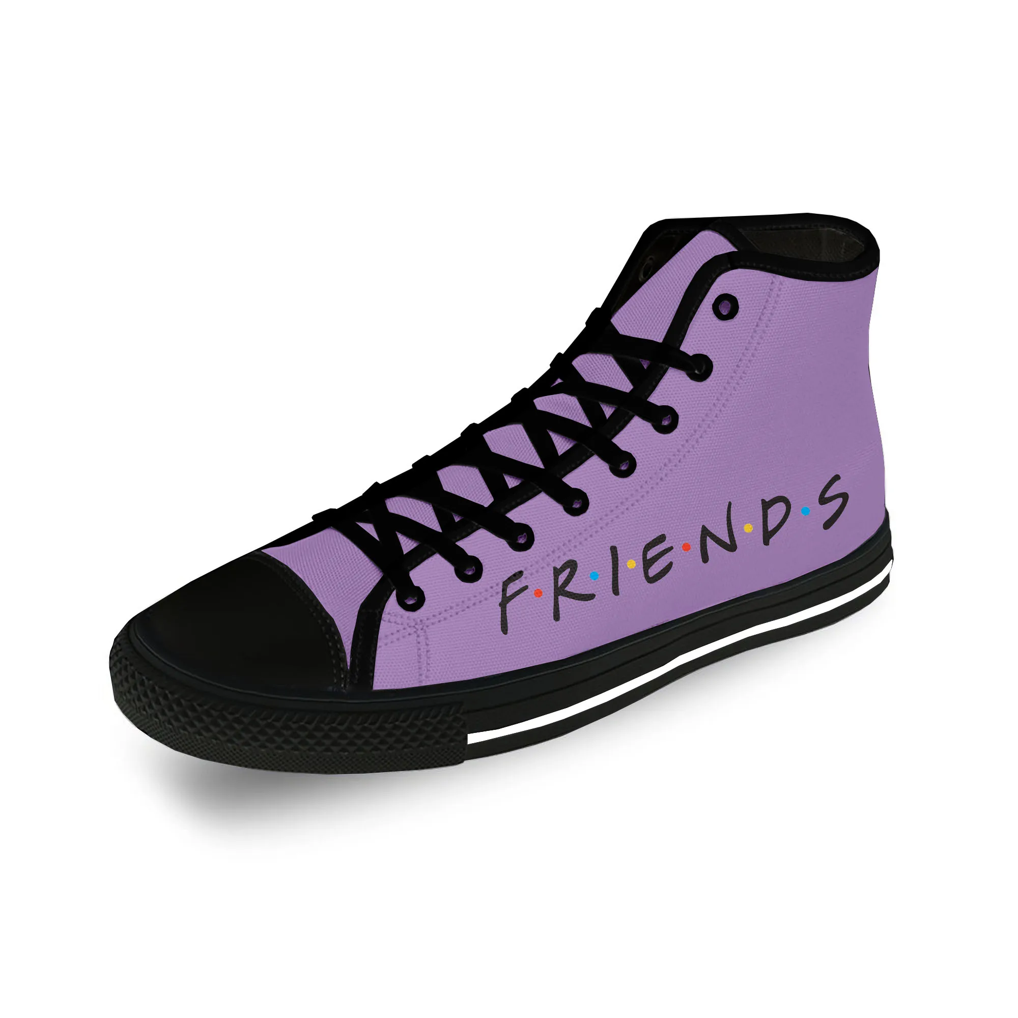 Friends TV Show Anime Cartoon Casual Cloth 3D Print High Top Canvas Fashion Shoes Men Women Lightweight Breathable Sneakers