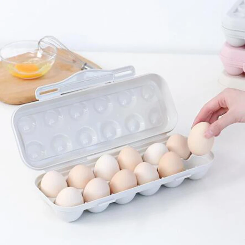 Description Picture 5 of itemEgg Tray Holder Egg Storage Box Refrigerator Crisper Storage Container Camping Picnic BBQ ShockProof Egg Holder Box Organization