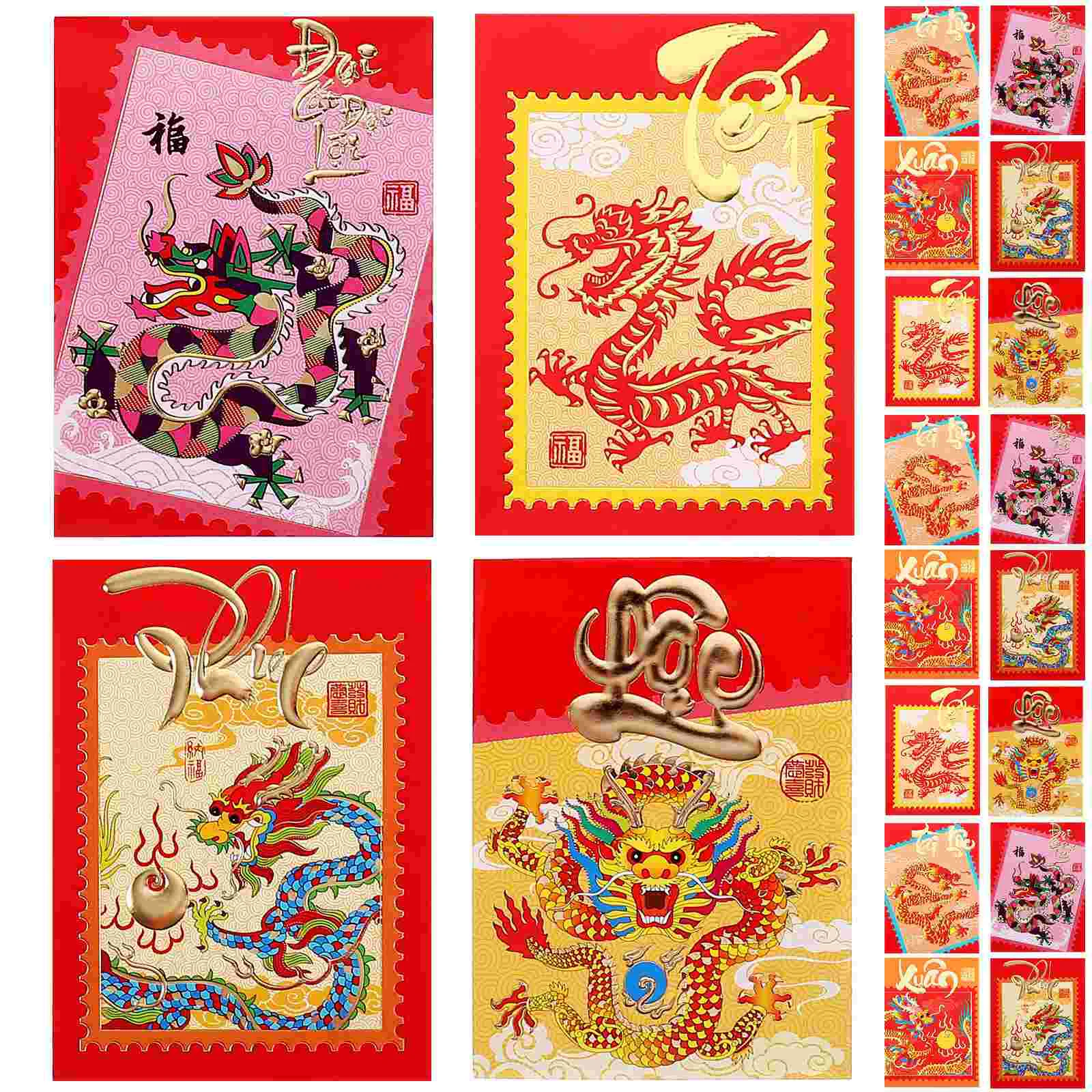 

Chinese New Year Lucky Red Envelopes HongBao The Year Of Dragon Luck Money Envelopes Chinese New Year Red Envelopes