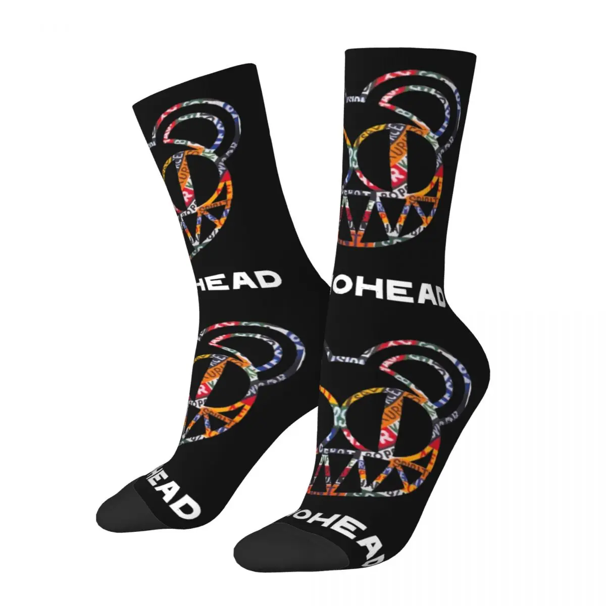 

Casual Radiohead Basketball Socks Polyester Crew Socks for Women Men Sweat Absorbing