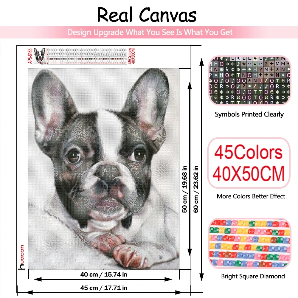 Diamond Painting Kit YSCOLOR - Bulldog Francese Cane - 30x40cm