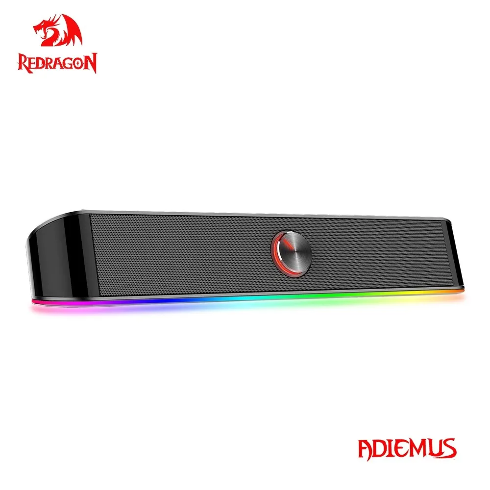  REDRAGON GS560 Adiemus Aux 3.5mm Stereo Surround Music Smart RGB Speakers Column Sound Bar for Computer PC Notebook Loudspeakers 