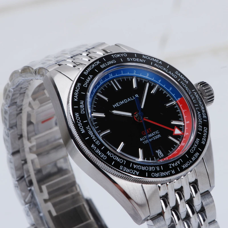 Heimdallr Vintage Diver Gmt Temporizzazione Multifunzione Bgw-9 Super Luminoso 100M Impermeabile Nh34 Orologi Da Polso Meccanici Da Uomo