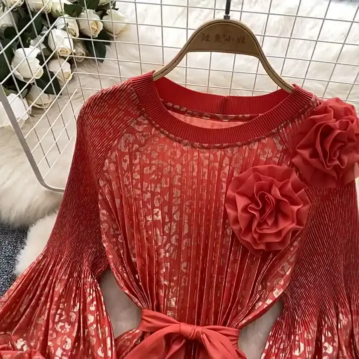 Nomikuma Palace Style платье с длинными рукавами и принтом для женщин весенние длинные
