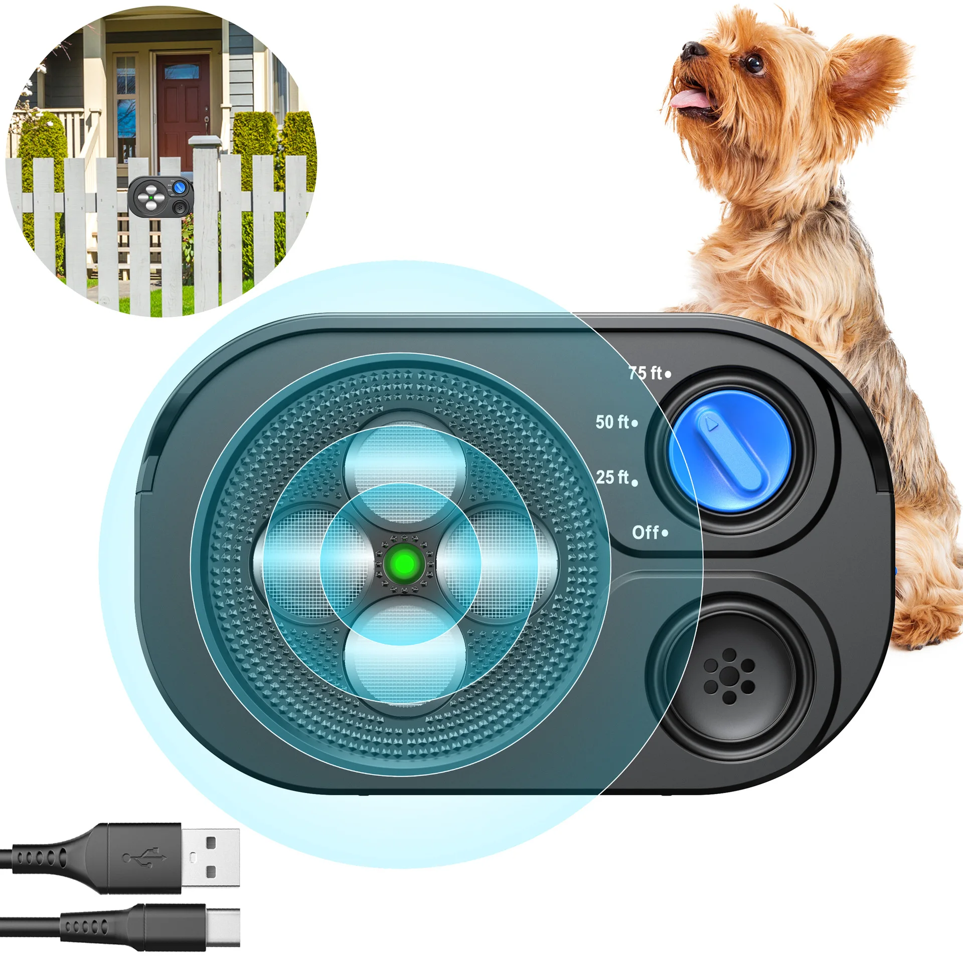 2025 New Ultrasonic Barking Stop Device, Dog Driving Device, Noise Prevention Training Device, Automatic Dog Barking Stop Device