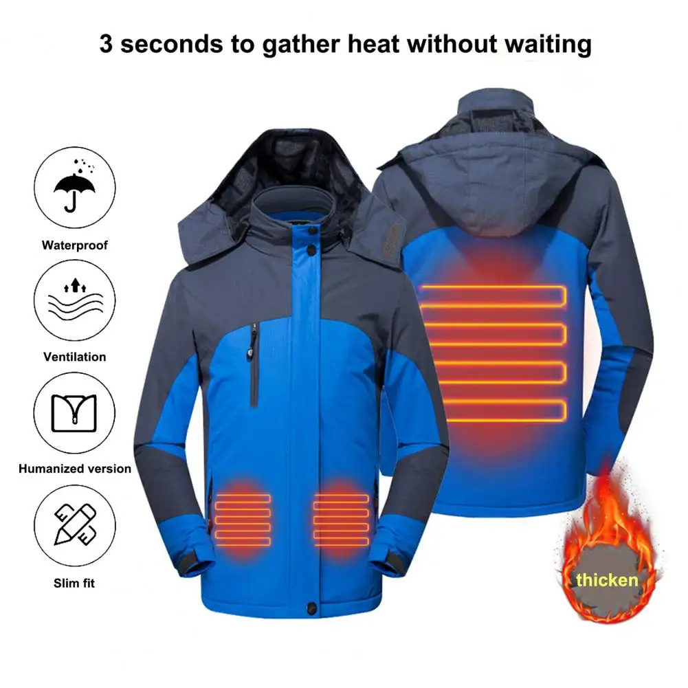 Popular Usb Heating Jackets 3 Heated Zones Waterproof Streetwear Men