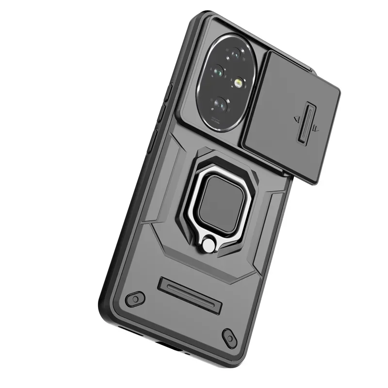Slide Camera Protect Shockproof Armor Case with Magnetic Ring Holder - Fits Huawei Honor 200 Pro