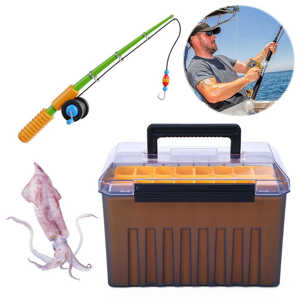 24 Grids Minnow Squid Jig Hard Bait Container Squid Jig Container Hard Lure Sea Tool Case Fishing Accessories