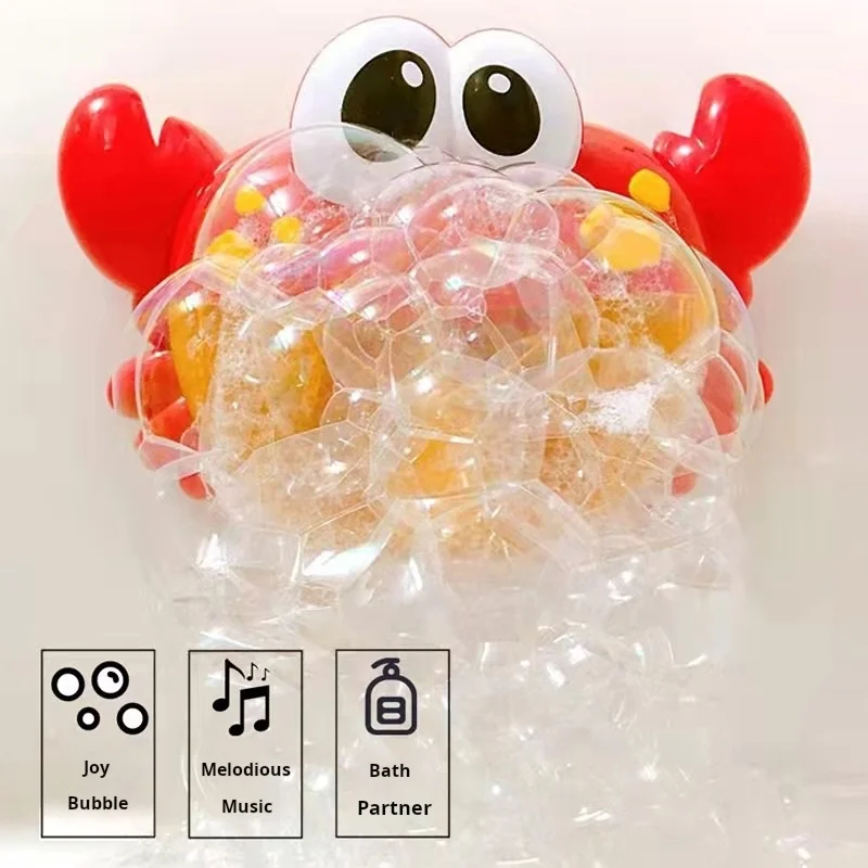 Bubble Crabs Baby Bath Toy Funny Toddler Bath Bubble Maker Pool Swimming Bathtub Soap Machine Bathroom Toys for Children Kids 4