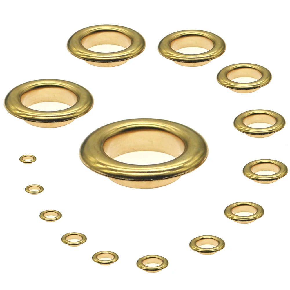 Eyelet Grommet Ring Eyelet Grommet Ring Kit Grommet Eyelet Kit Metal Eyelet Buttons Bright Gold Brass Eyelets Scrapbooking Accessories Knitwear Apparel Bags Shoe Light Gold 3 3.5 4 4.5 5 6 8 10 12 17 20mm