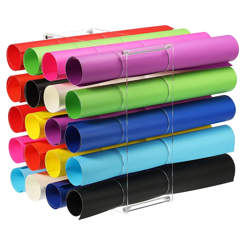 Description Picture 2 of itemVinyl Roll Storage Rack Sturdy Acrylic Vinyl Roll Holder Organization with 20 Holes Multifunctional Craft Art Gift Wrap Storage