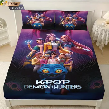 3-Piece K-Pop Demon Hunters Printed Bed Sheet Set – Multi-Size 1