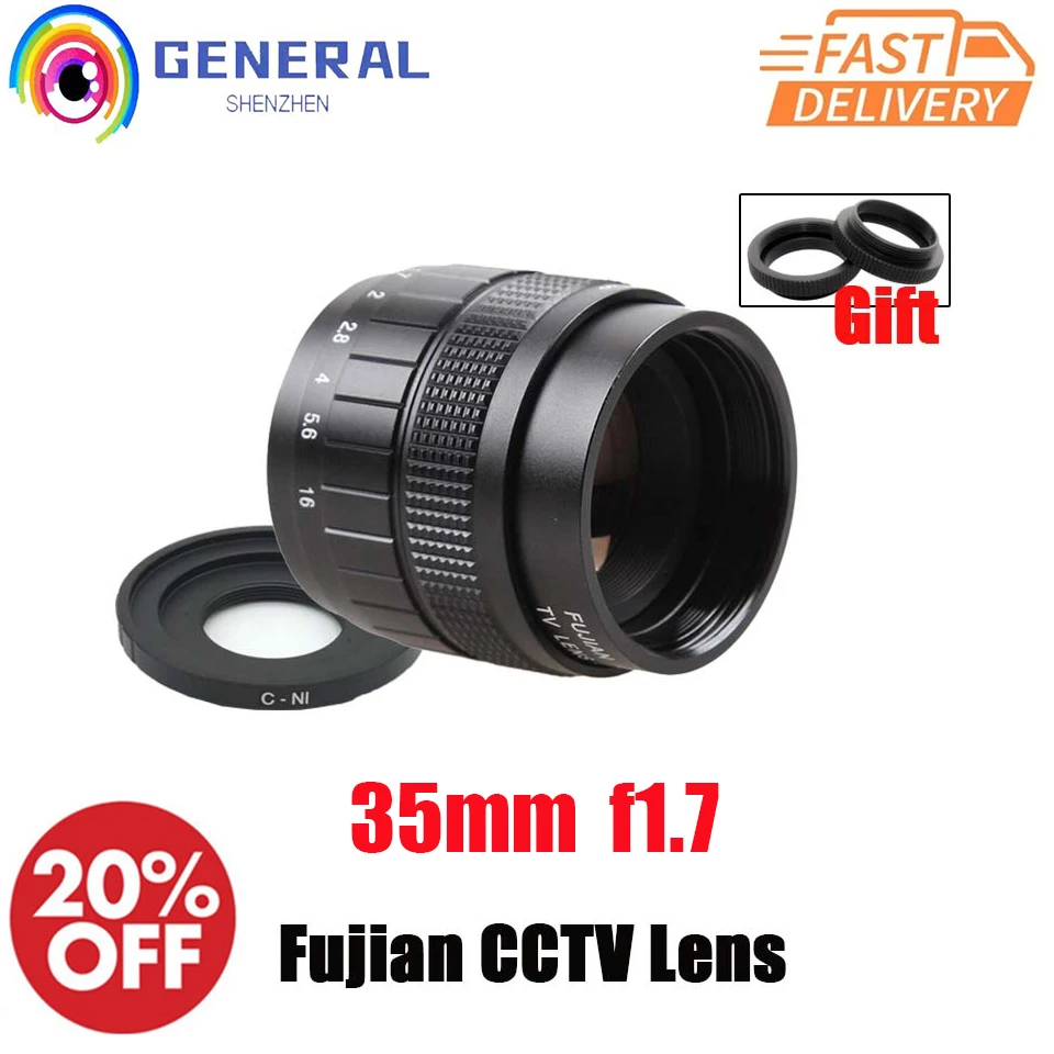 

Fujian 35mm F1.7 CCTV Camera Micro Lens TV Movie Fixed Focus C-NI Mount for Nikon 1 J5 S2 J4 V3 AW1 S1 J3 V2 J2 J1 V1 Mirrorless