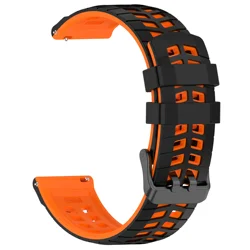 Universal 22mm Silicone Watch Band - Premium Strap and Bracelet Belt - 22MM (Black Orange)