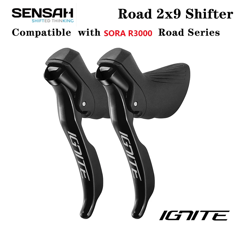 Sora 2x9 シフター ブラック Shimano sora 2x9スピードフラットバーギアSL-R3000 SL-3500セット