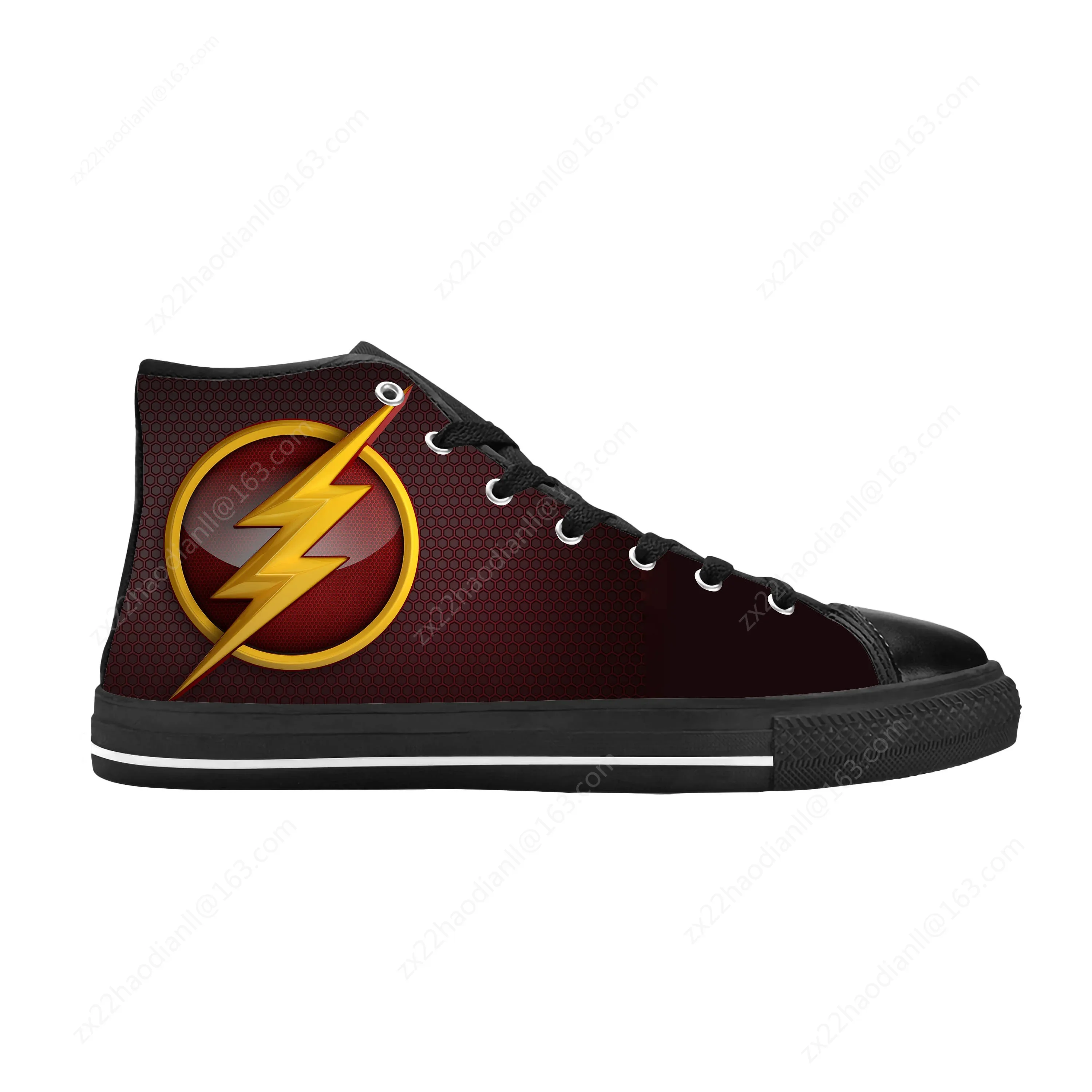 Hot Flash Logo Symbol Superhero Thunder Lightning Casual Cloth Shoes High Top Comfortable Breathable 3D Print Men Women Sneakers 3