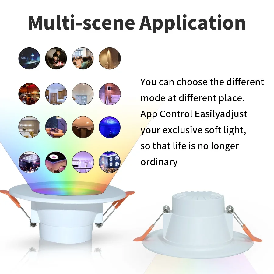 ZigBee Smart Ceiling Light Tuya WiFi Bluetooth LED Downlight RGB Dimmable Recessed Spotlight Voice Control Alexa Google Home 15W