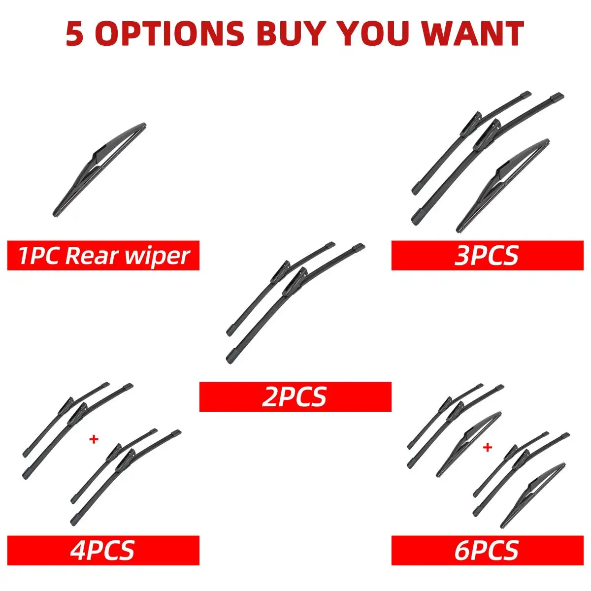 1/2/3/4/6PCS Car Wiper For Renault Captur Kaptur 2013-2016 Front Rear Wiper Blades Brushes Auto Accessories 2013 2014 2015 2016 2