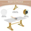 63-Inch Reangular Dining Table for 4 to 6, Modern Kitchen Table with Stylish Metal Legs, Large Dinner Tables for Dining Room 5