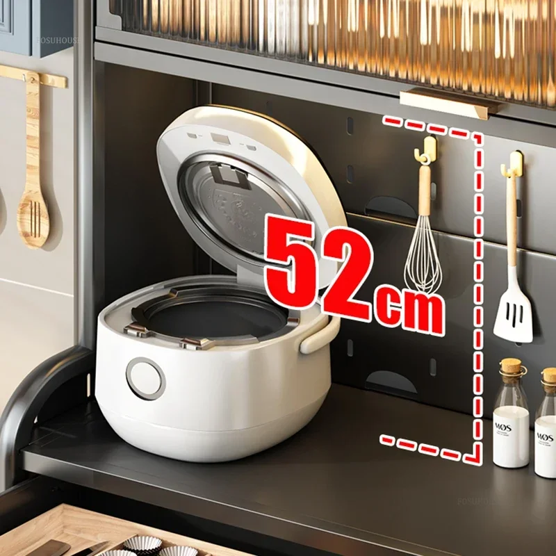Carbon Steel Simple Cabinet for Restaurant Multi-layer Hanging Design Kitchen Cabinets Modern Creative Sideboard for Living Room