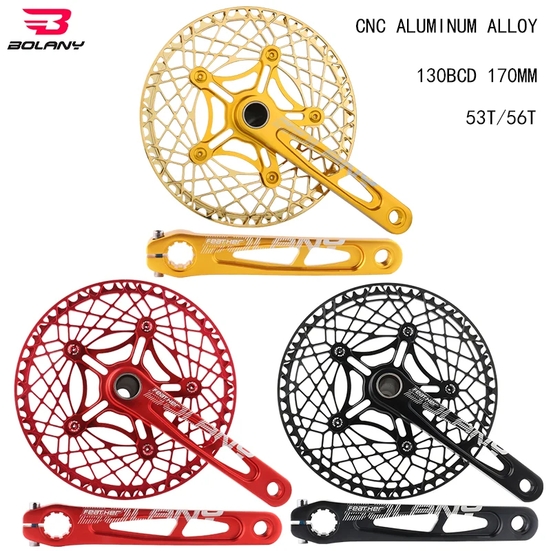 

BOLANY bicycle Cranks Folding 170mm 130BCD 5 Bolts Bicycle Crankset Bottom Bracket Crank Ceramic Bearing Cycling Accessory