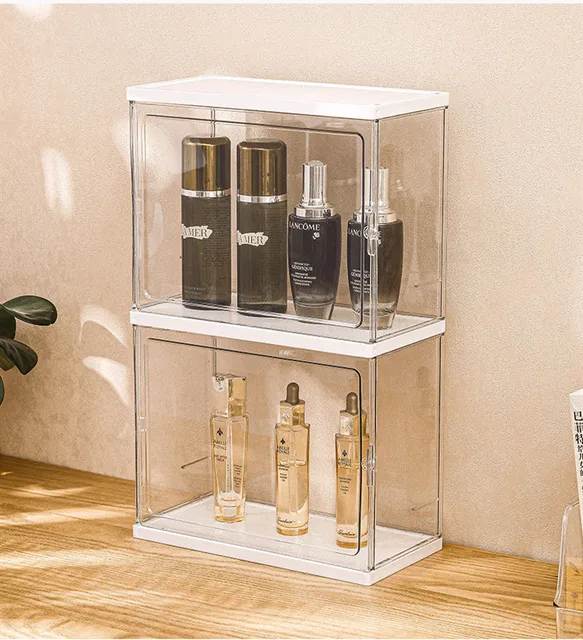 Porte-parfums En Bois Avec Tiroir - Rangement Parfum Homme Grande Capacité - Organisateur élégant Pour Coiffeuse Ou Bureau