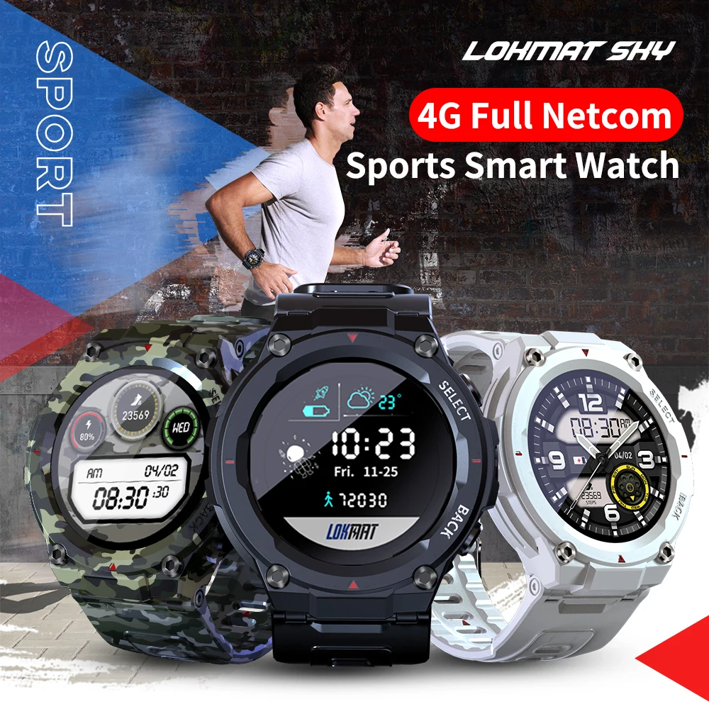 

LOKMAT SKY Смарт-часы для телефона фитнес 4G Смарт-часы для мужчин камера видео часы информация напоминание Спорт SOS глобальная версия