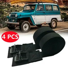 

2 Pair Of 9.8 Ft Car Roof Luggage Rack Strapping Kayak Surfboard Portable Cam Buckle Strapping Strap Accessory