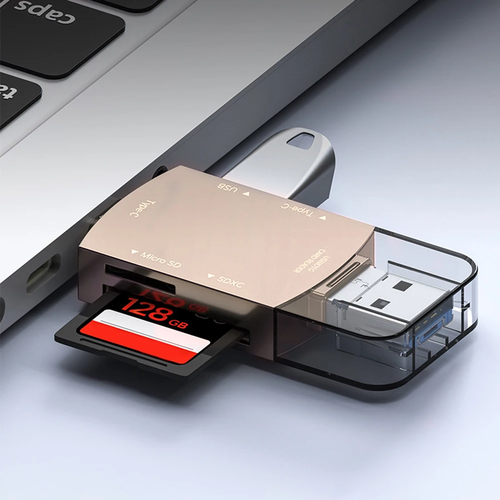 C 타입 어댑터 다기능 스마트 메모리 카드 리더, 아연 합금 USB 카드 리더, 플래시 드라이브, 휴대폰 태블릿 컴퓨터용