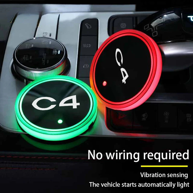 Auto LED Getränke halter Licht matten Auto Untersetzer Flasche Lichtsensor  Vibration Atmosphäre Licht Konstellation LED Getränke halter 7 Farben -  AliExpress