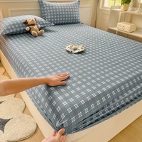 100% Polyester Fitted Sheet Stripe Style Bed Cover Skin-friendly Mattress Cover Sabanas Adults Kids Bed Sheets (No Pillowcase) 2