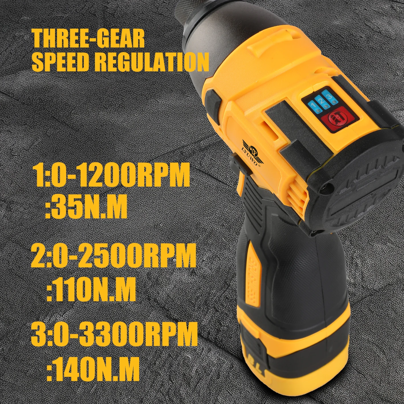 LYUWO 16V Electric Drill Driver 100N. m Impact Wireless Drill Bit Household Multifunctional Electric Screwdriver Tool 4