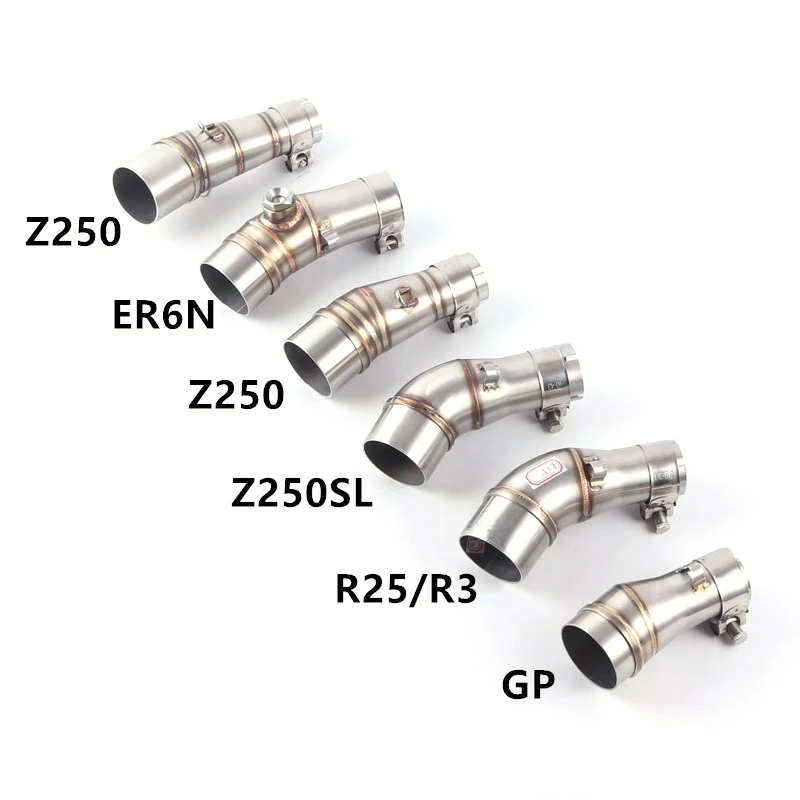 Motorcycle Adapter Exhaust Middle Pipe For Kawasaki Ninja 250 250R Z250 Z300 ER6N R25 R3 GP Muffler Link Pipe Middle Section - Image 5