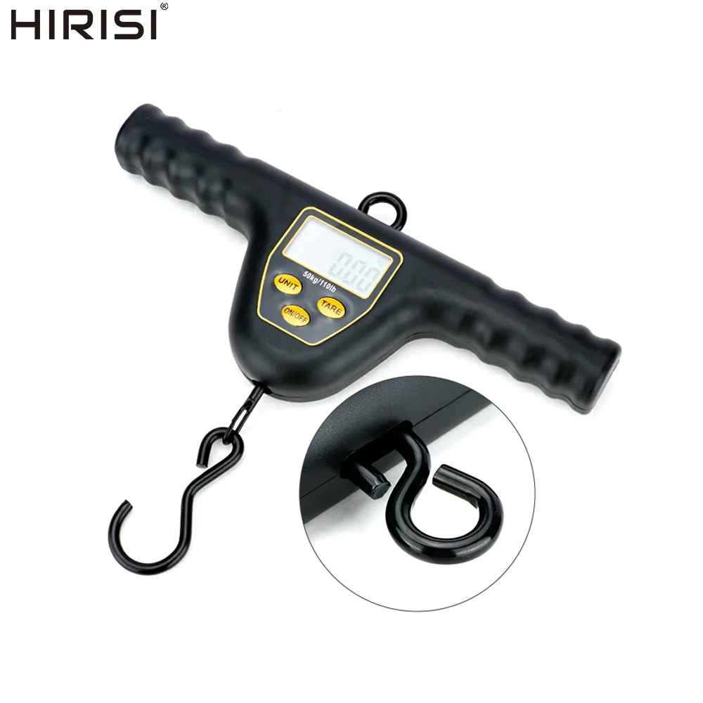 Balance pêche numérique Hirisi 50kg LCD rétroéclairé - Crochet acier inox auto-extinction accessoires