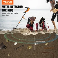VEVOR Metal Detector for Kids 6Inch 25''-37'' Adjustable Length IP68 Waterproof Search Coil with LCD Display for Detecting Gold 2